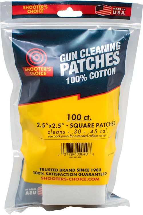 SHOOTERS CHOICE 2.5" SQUARE - CLEANING PATCHES 100 PACK