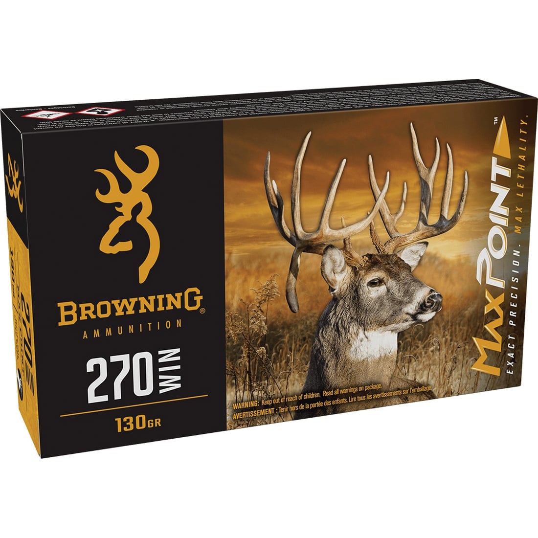 Browning Ammo B192102702 Max Point 270Win 130gr 20 Per Box/10 Case - No Credit Card Fees - Low, flat rate shipping