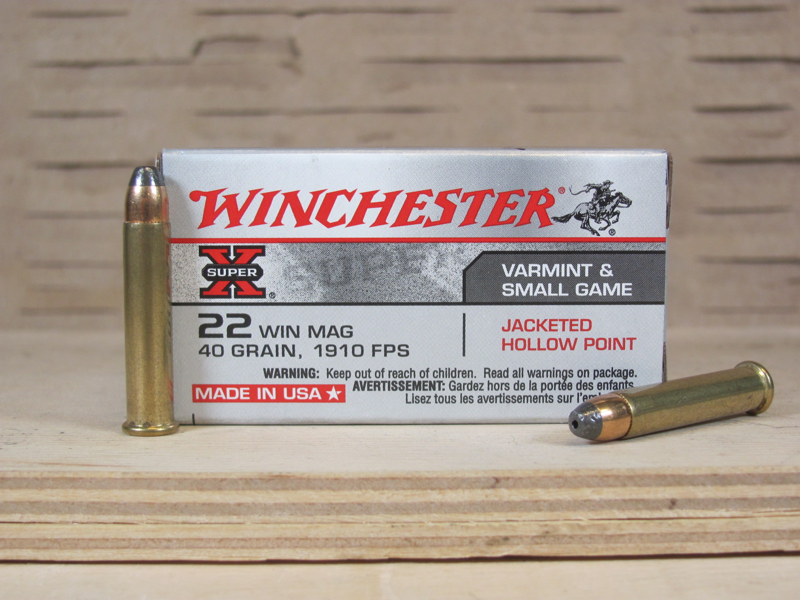 2000 Round Case – 22 Magnum Winchester 40 Grain Hollow Point Super-X Ammo – X22MH