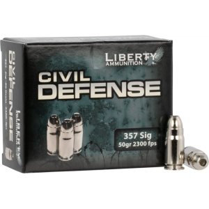 Liberty Ammunition LACD357SIG053 Civil Defense 357 Sig 357 Sig 50 gr Hollow Point (HP) - 20rd Box