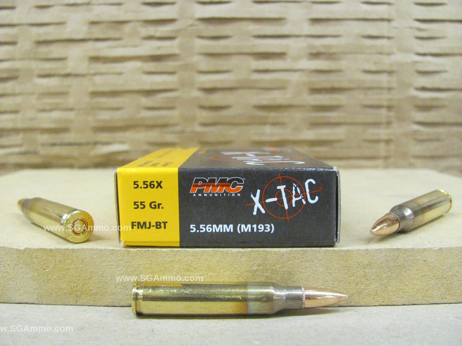 1000 Round Case – 5.56 PMC X-TAC XP193 55 Grain FMJ BT M193 Ammo – 556X