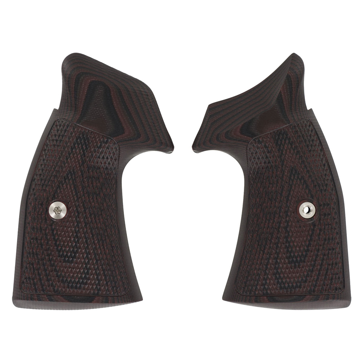 VZ Grips Square Bottom Grip Fits Smith & Wesson K-Frame/Smith & Wesson L-Frame, Black Cherry