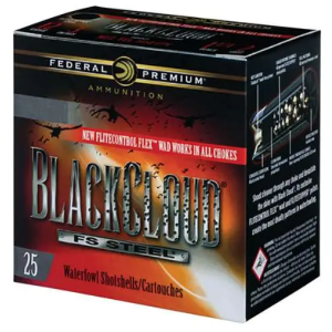 Federal PWBXH1432 Black Cloud FS Steel High Velocity 12 Gauge 3 1 1/8 oz 2 Shot 25 Bx/ 10 Cs