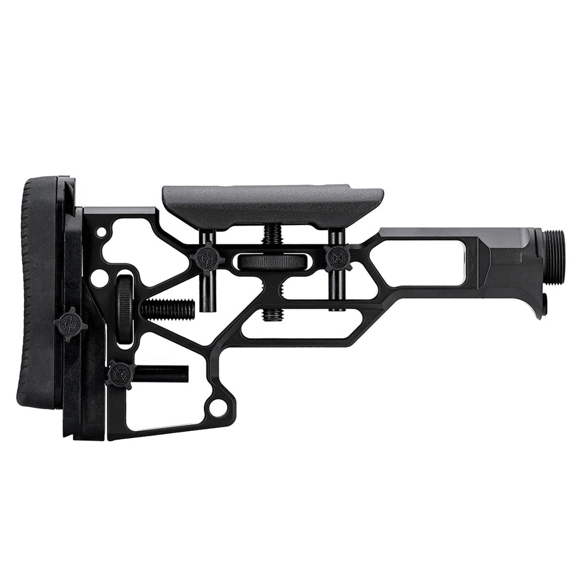 MDT SRS Standard Skeleton Rifle Stock Black - Lightweight and Durable Skeleton Stock for Enhanced Tactical Performance and Stability - 102669-BLK