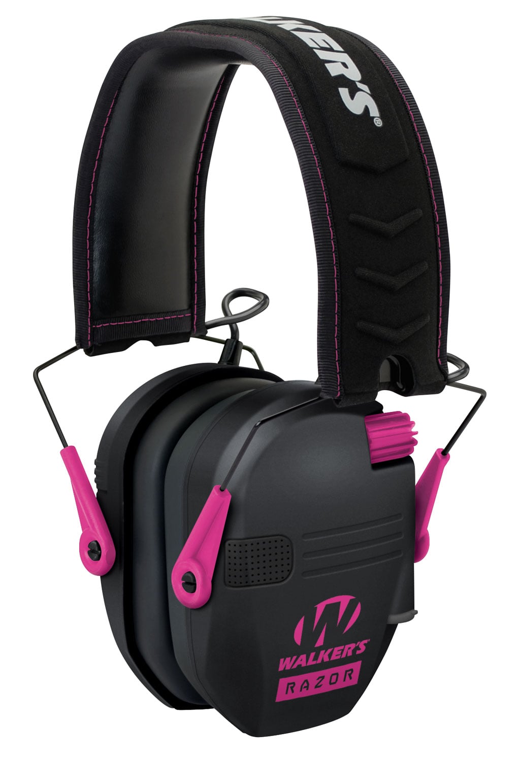 Walkers Game Ear Razor Slim Shooting 23 dB Over the Head Electronic Folding Earmuff, Black/Pink - GWPRSEMPNK