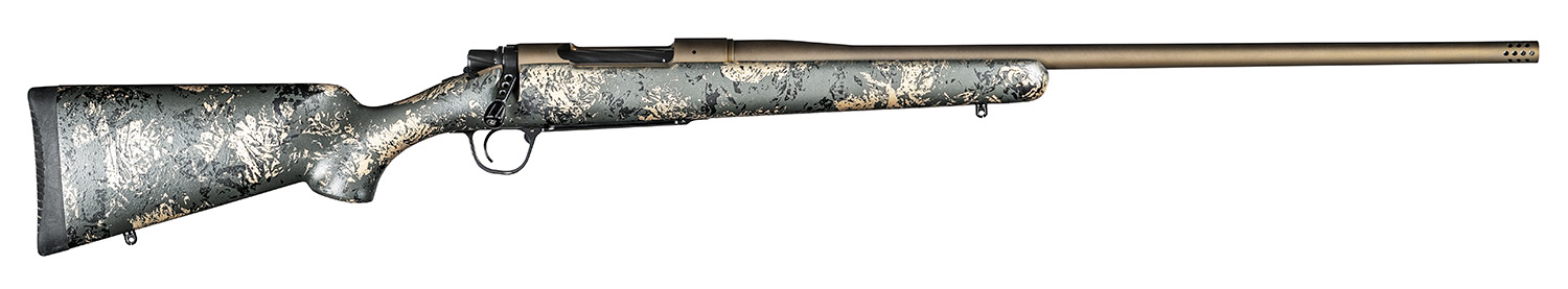 Christensen Arms Mesa FFT 300 Win Mag 22" 3rd Bolt Action Rifle w/ Threaded Barrel, Bronze/Green Webbing - 801-01085-00
