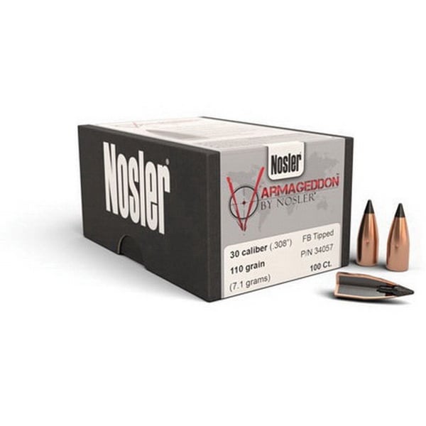 Nosler Varmageddon .22 62 gr FBHP Rifle Bullet w/ Cannelure, 250/box - 36522