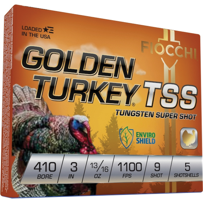 Fiocchi Golden Turkey TSS .410 Bore 3" #9 13/16 oz Shotshell, 5Rds - 410TSS9