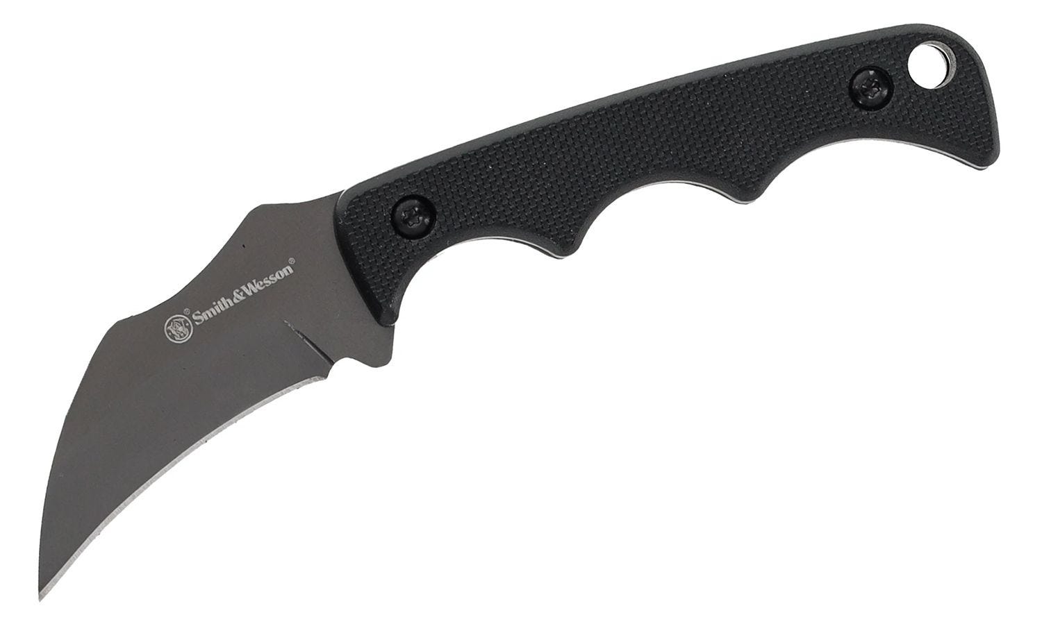 Smith & Wesson HRT Karambit Fixed Blade Hawkbill Knife, Black - 1193154
