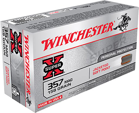 Winchester Super-X Handgun Ammunition .357 Mag 158 gr. JSP 1235 fps 50/ct - Flat Rate Shipping Under 30lbs!