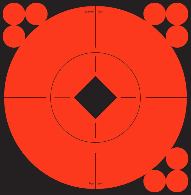 Birchwood Casey 33906 Target Spots Self-Adhesive Paper Black/Orange 6" Bullseye 10 Pack