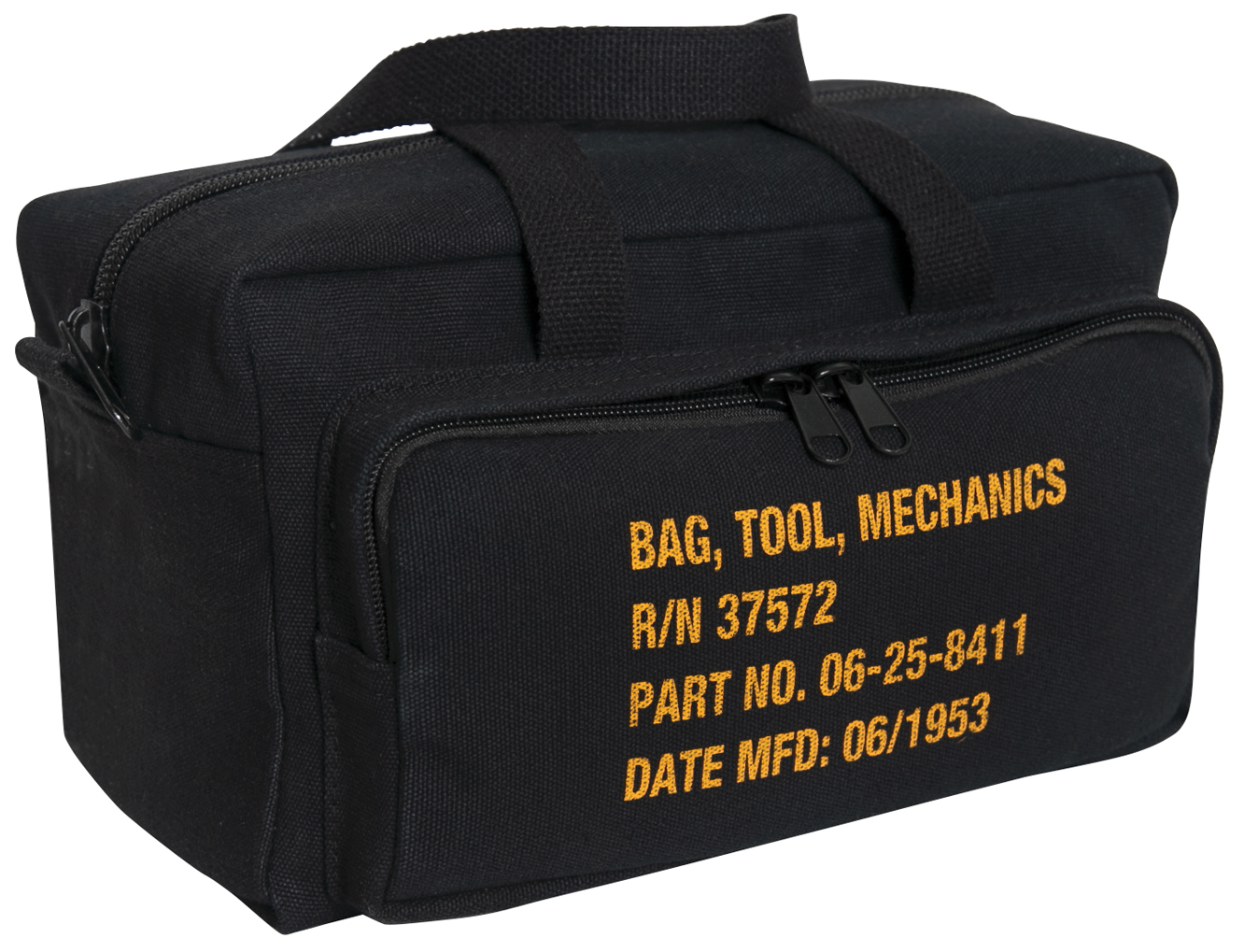 Rothco G.I. Type Zipper Pocket Mechanics Tool Bag With Military Stencil - Black