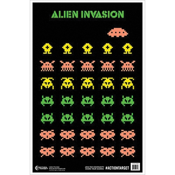 Action Target Alien Invasion Target 23" x 35", Black/Green/Peach/Yellow