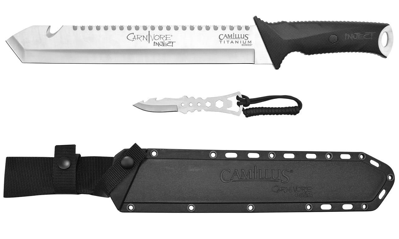 Camillus Carnivore Inject Machete w/ Trimming Knife, Black - CAM-19818