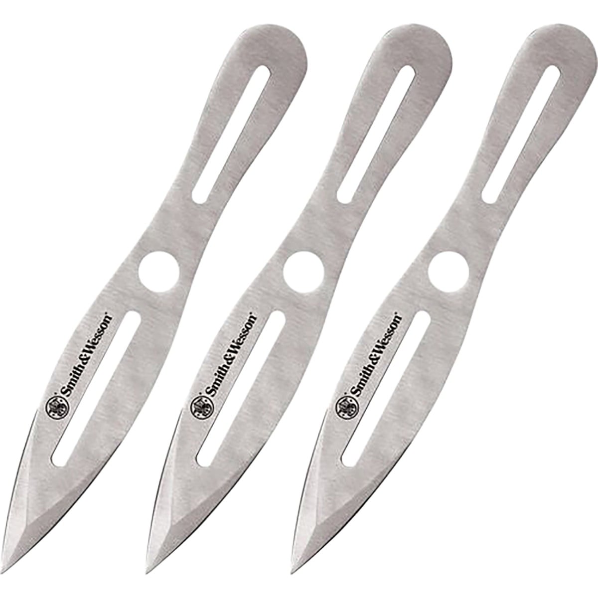Smith & Wesson Bullseye Spear Point Throwing Knife Set Of 3, Stainless - SWTK10CP