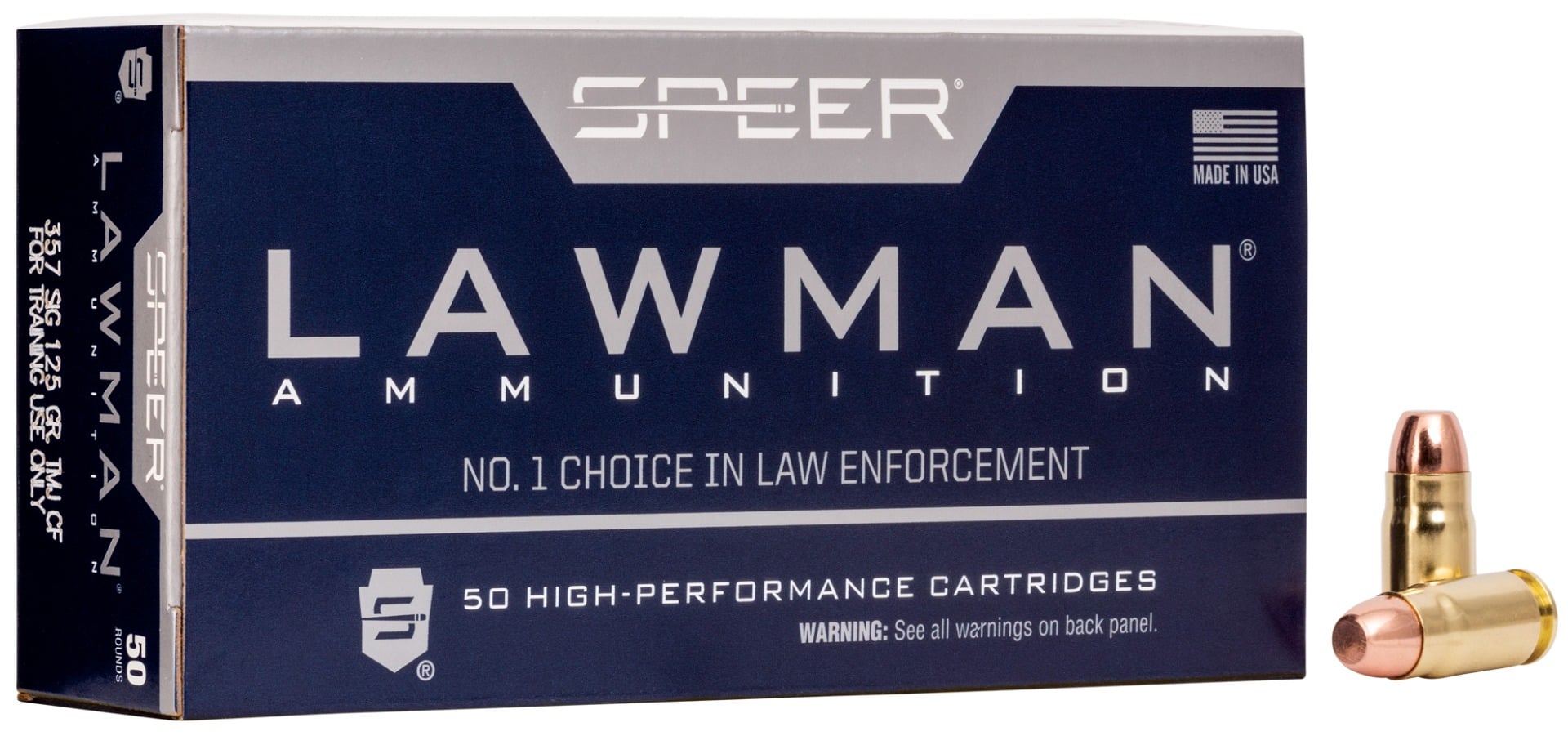 Speer Lawman Cleanfire Handgun Ammunition .357 Sig 125gr TMJ 1350 fps 50/ct - Flat Rate Shipping Under 30lbs! - No Credit Card Fees
