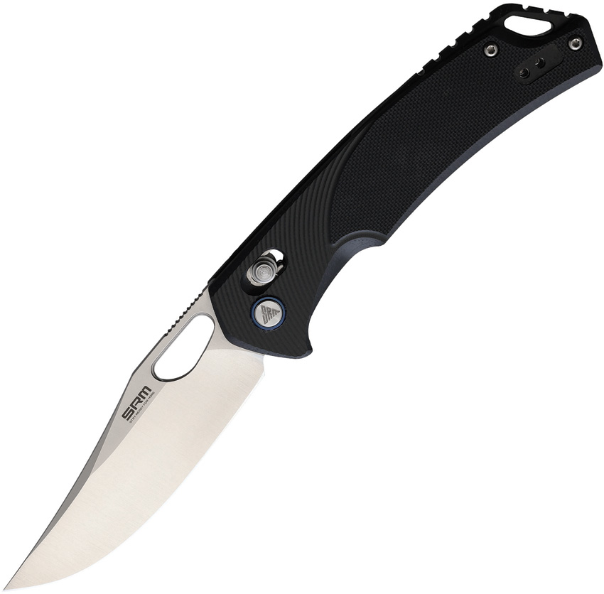 SRM Knives 9201 Ambi Lock Knife, Black G10, Satin Blade - SRM-9201