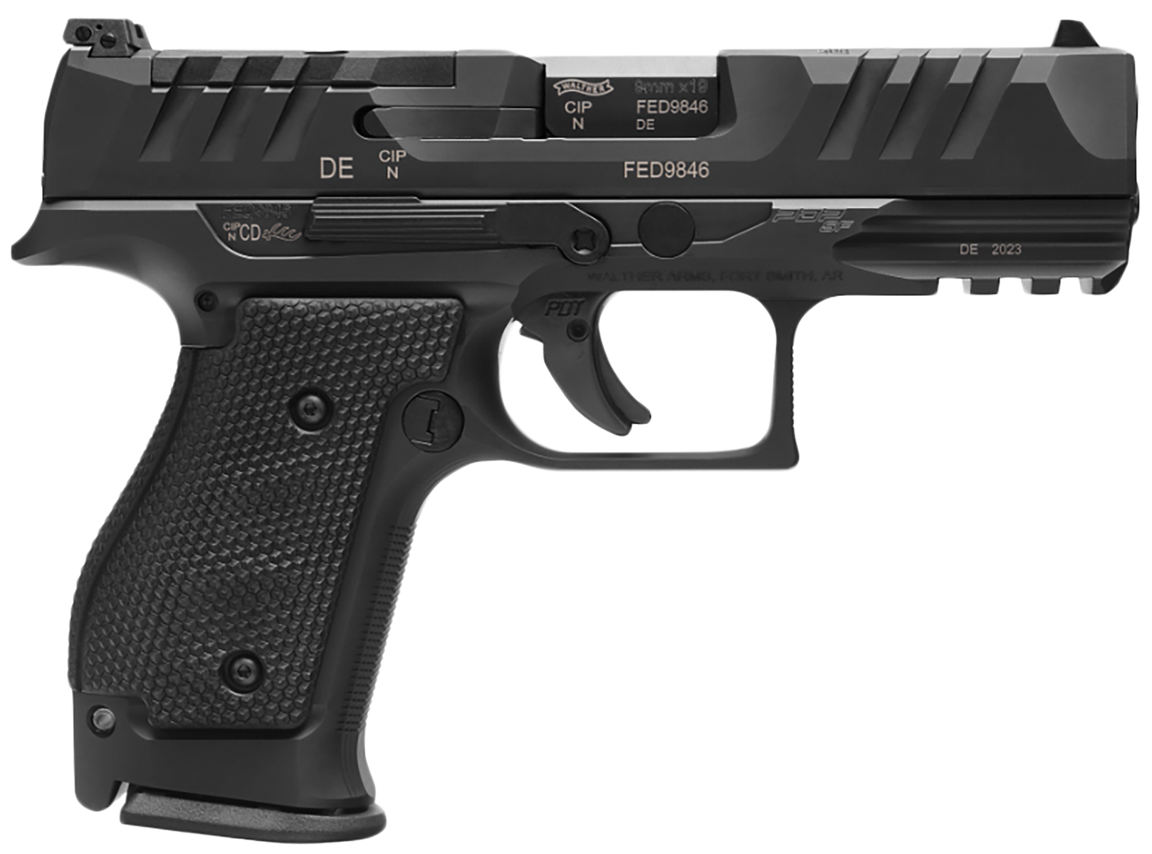 Walther PDP Compact 9mm 4" 15rd Pistol, Black - 2872111
