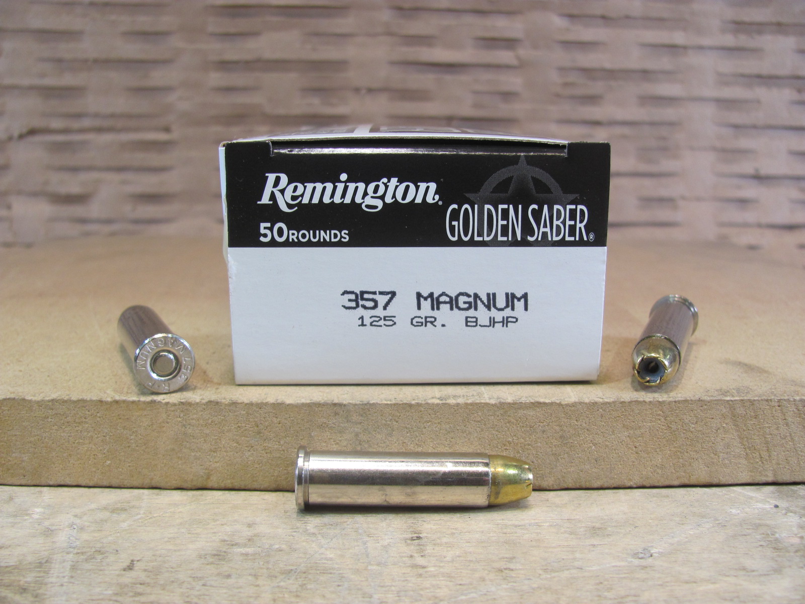 50 Round Box – 357 Magnum Remington Golden Saber 125 Grain BJHP Ammo – GS357MAB