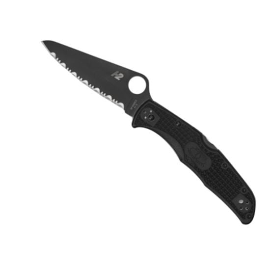 Spyderco Pacific Salt Black Textured Handle for Rugged Waters - C91PBBK2