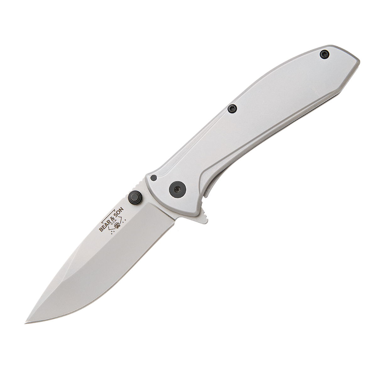 Bear & Son 4" Framelock Assisted Opener, Stainless Steel - 112A