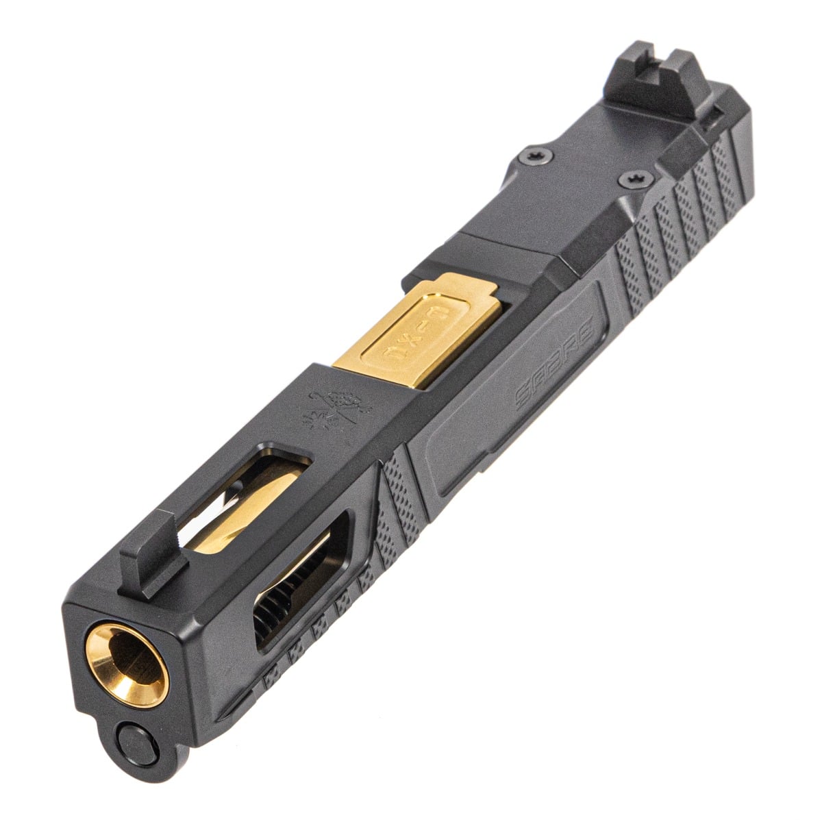 PSA Sabre Dagger RMR Slide Assembly With TiN Non-Threaded Barrel, Black
