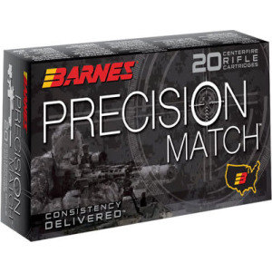 Barnes Bullets 30818 Precision Match 308 Win/7.62 NATO 175 GR OTM - 20rd Box