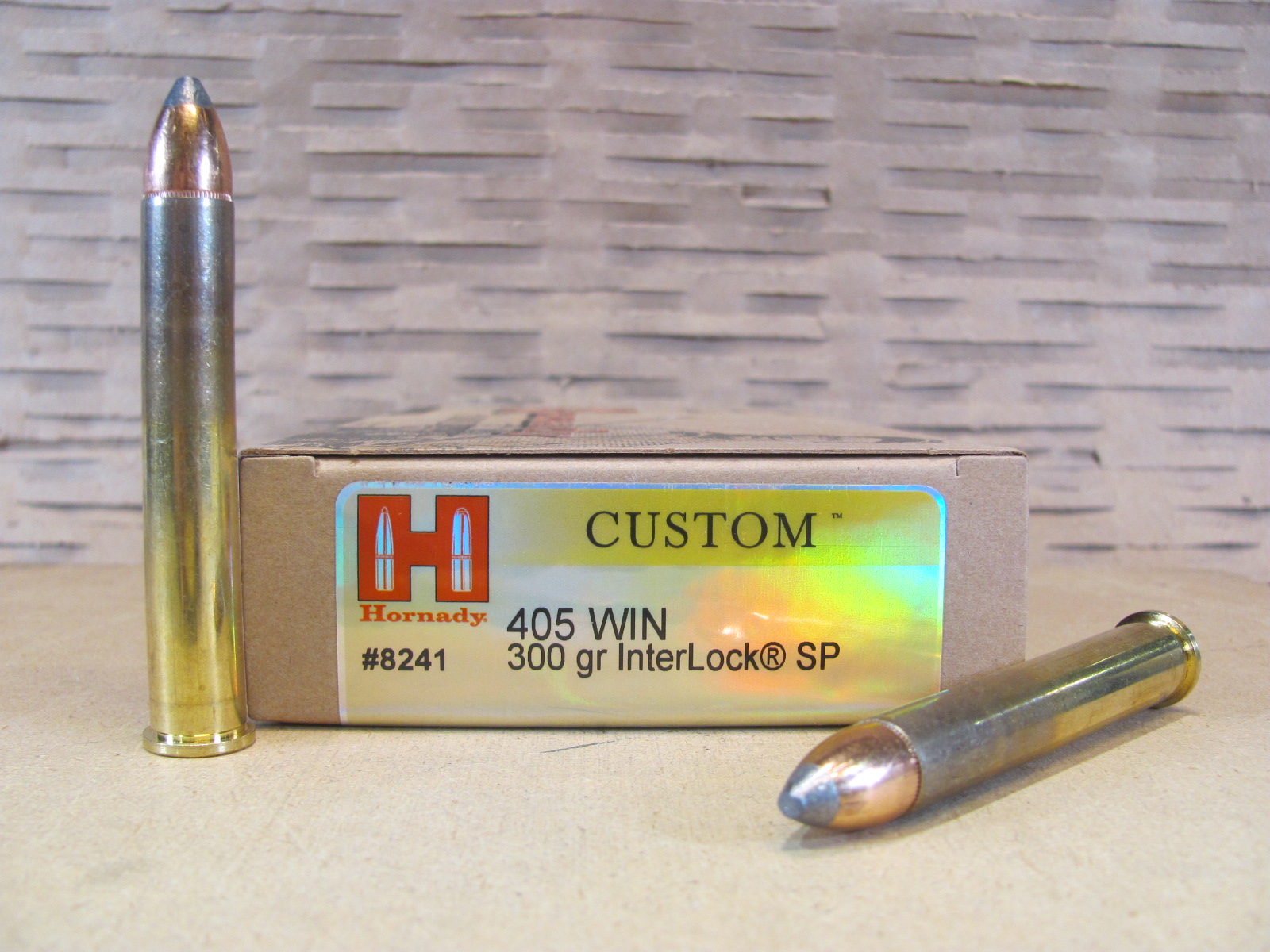 20 Round Box – 405 Win 300 Grain InterLock SP Hornady Custom Ammo – 8241