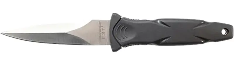 Smith Wesson Knives SWHRT3 H.R.T. 3.50" Fixed Spear Point Plain Black TPR Handle Includes Sheath 7.5" OAL