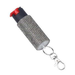 Personal-Security-Products Personal Security Products Studded Key Ring Pepper Spray 1/2 oz Silver