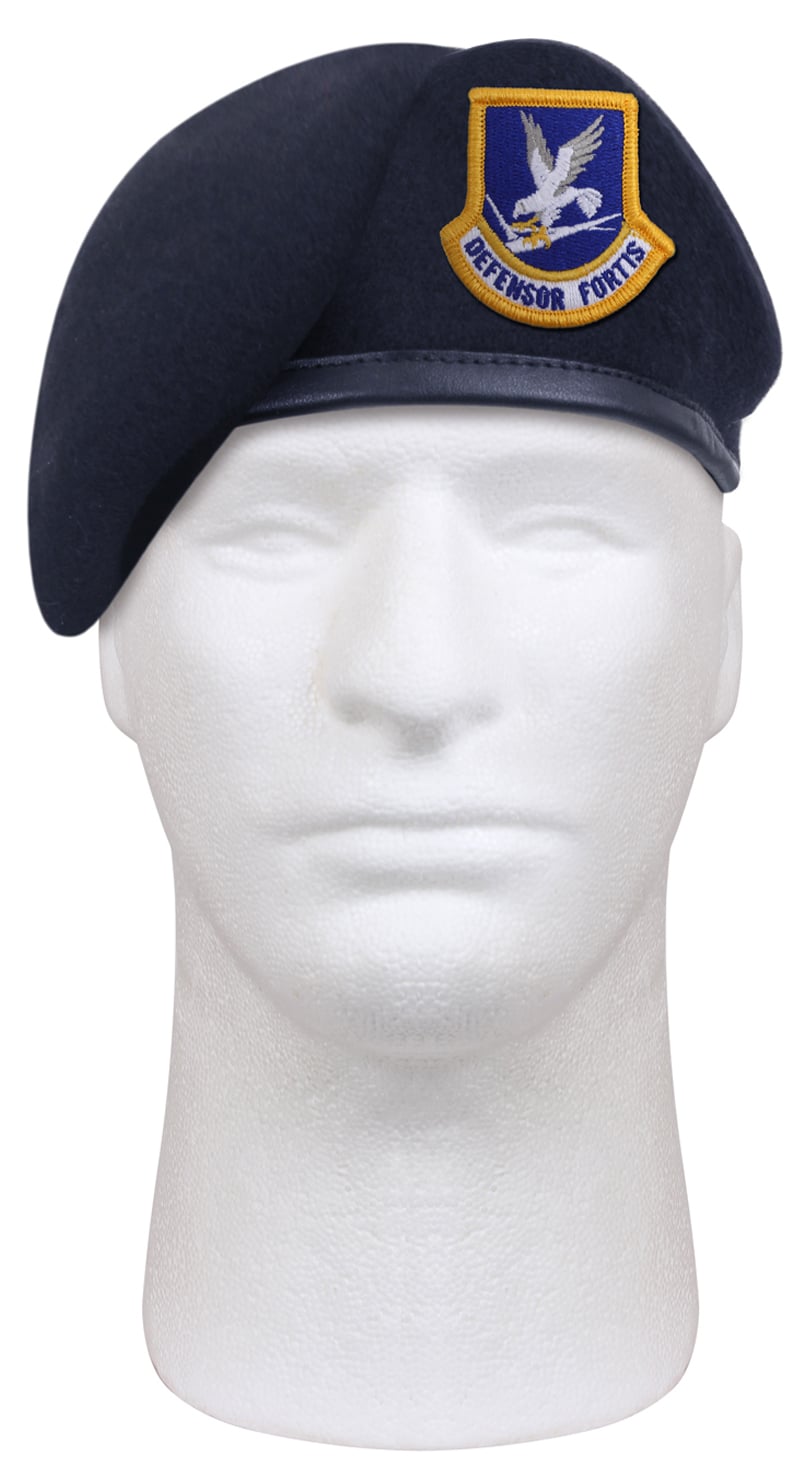 Rothco Inspection Ready Beret With Usaf Flash - Midnight Navy Blue, Head Size 7 3-8
