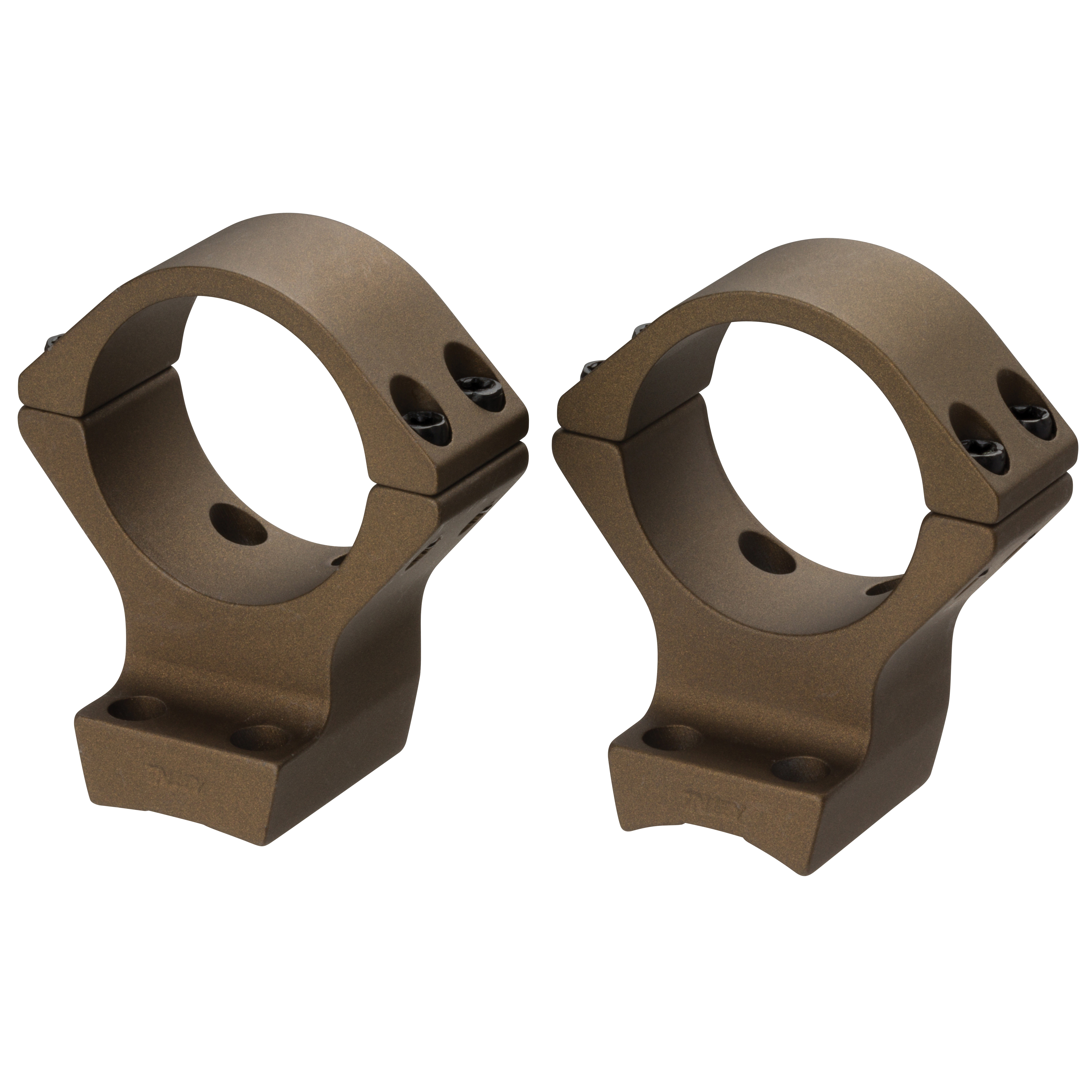 Browning 34mm Intermediate Aluminum Alloy Lightweight 2-Piece Integrated Scope Ring, Burnt Bronze Cerakote - 12541