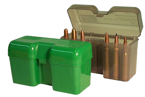 MTM Case Gard RF-22 22 Round Flip-Top Ammo Box, 3.84" OAL, Clear Smoke - RF22LM41