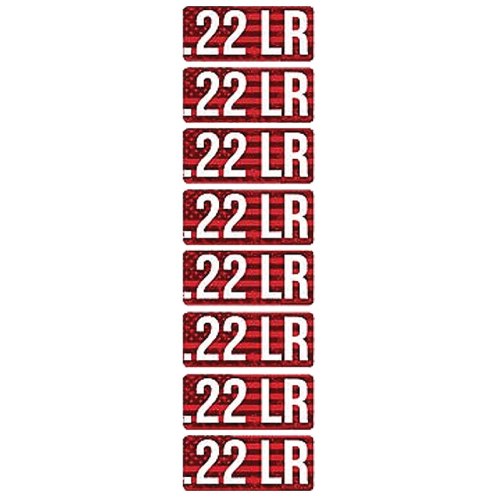 MTM Case Gard .22LR 2.25" L Ammo Caliber Label, Red/White Pack of 8