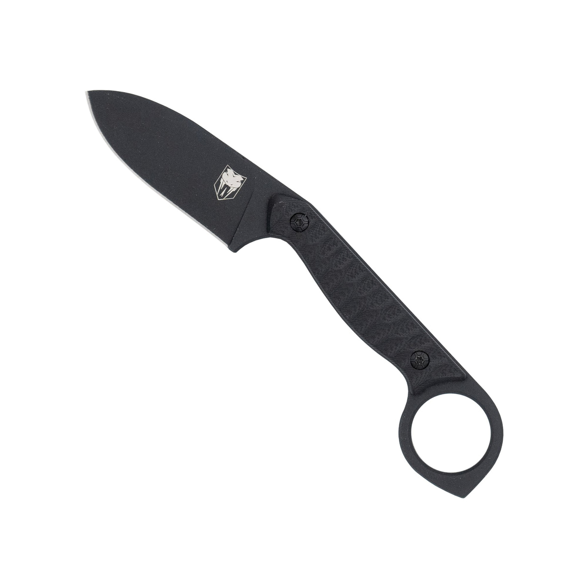 CobraTec Knives Wolfteeth EDC Fixed Knife Drop Point Black - Sharp Drop Point Blade, Designed for Everyday Carry and Outdoor Activities - CTWLTBLK