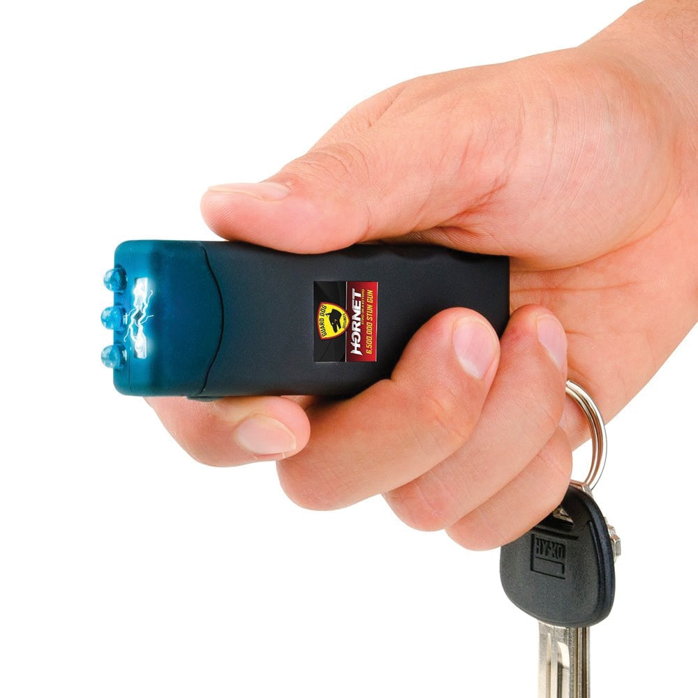 Guard Dog Hornet 1.10" x 3.80" Rechargeable Stun Gun w/Flashlight, Black