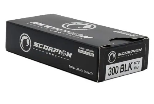 SCORPION 300 BLACKOUT - 147GR FMJ 20RD 10BX/CS
