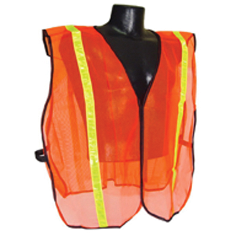 Radians Polyester Mesh One Size Fits Most Safety Vest, Hi-Vis Orange - SVO