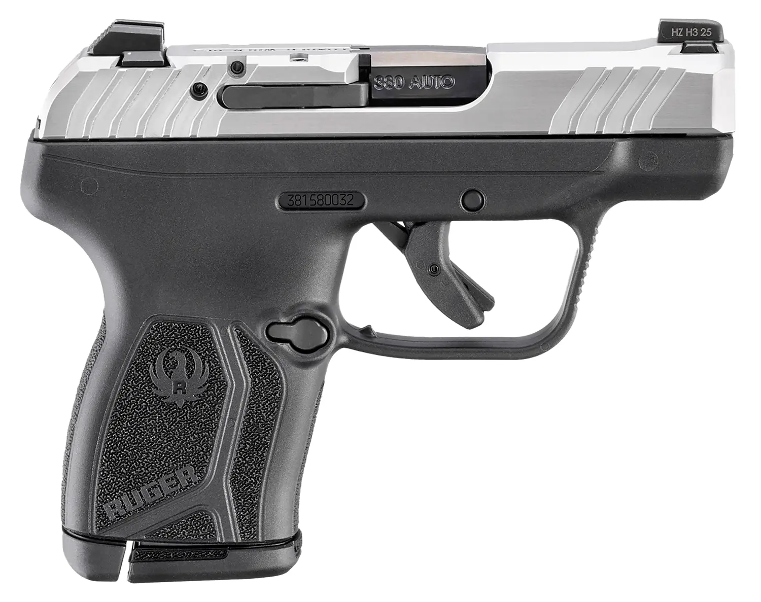 Ruger 13754 LCP Max *CA Complaint 380 ACP 10+1 2.80" Black Oxide Alloy Steel Barrel, Matte Stainless Steel Serrated Slide, Black Polymer Frame, Textured Grip