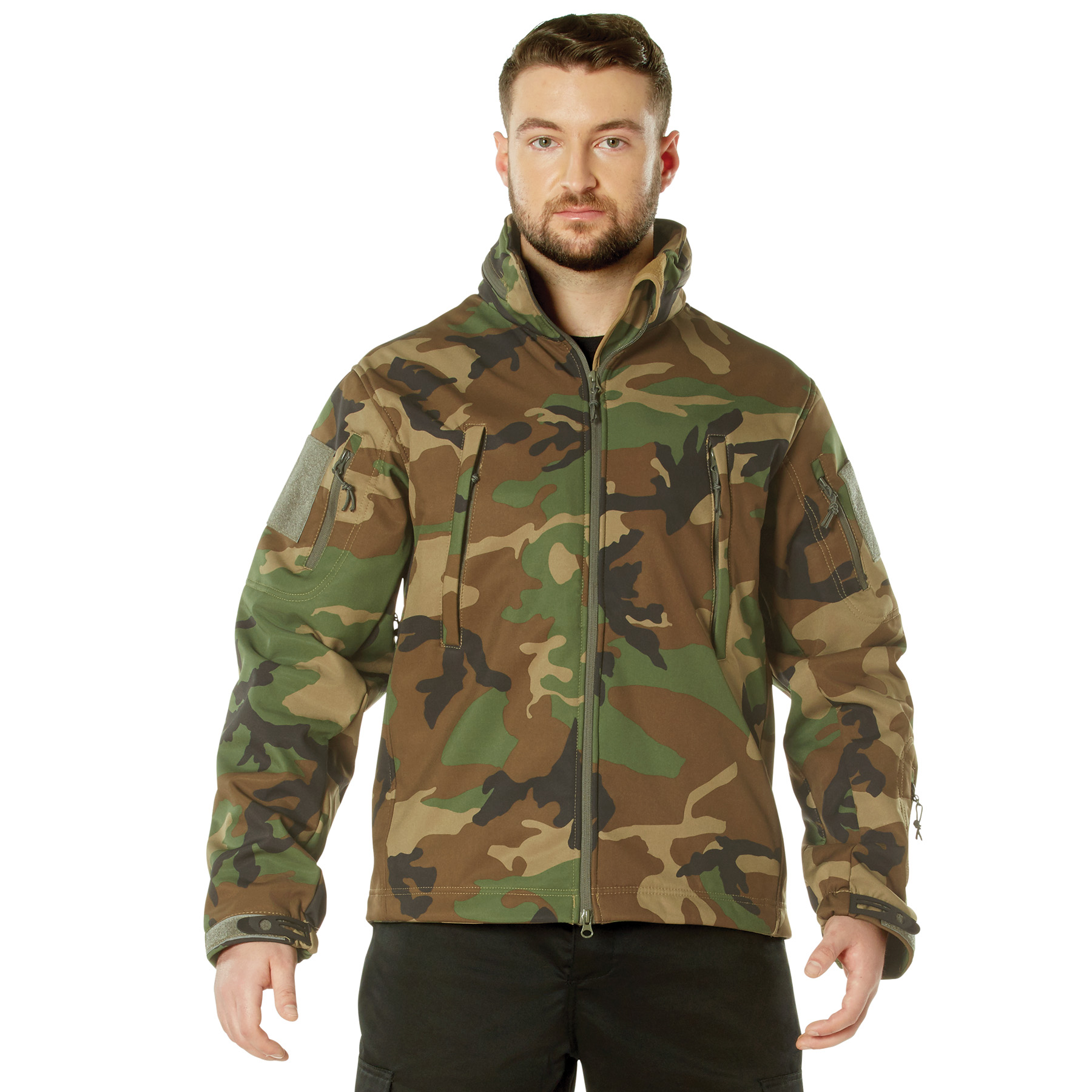 Rothco Concealed Carry Soft Shell Jacket - Woodland Camo, Large