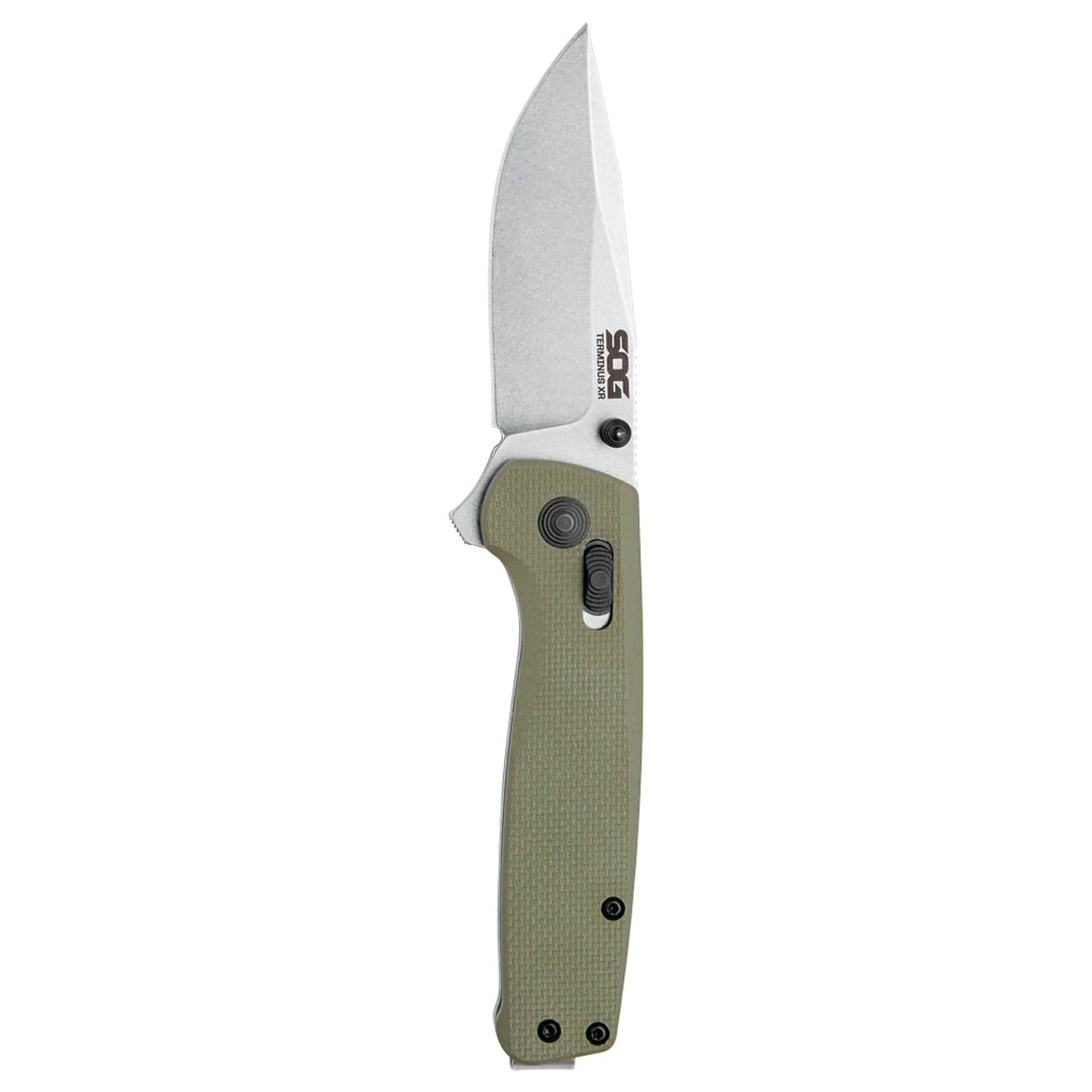 SOG Knives Terminus XR Folding Knife Clip Point, Olive Drab/Stonewash - SOGTM1022-BX