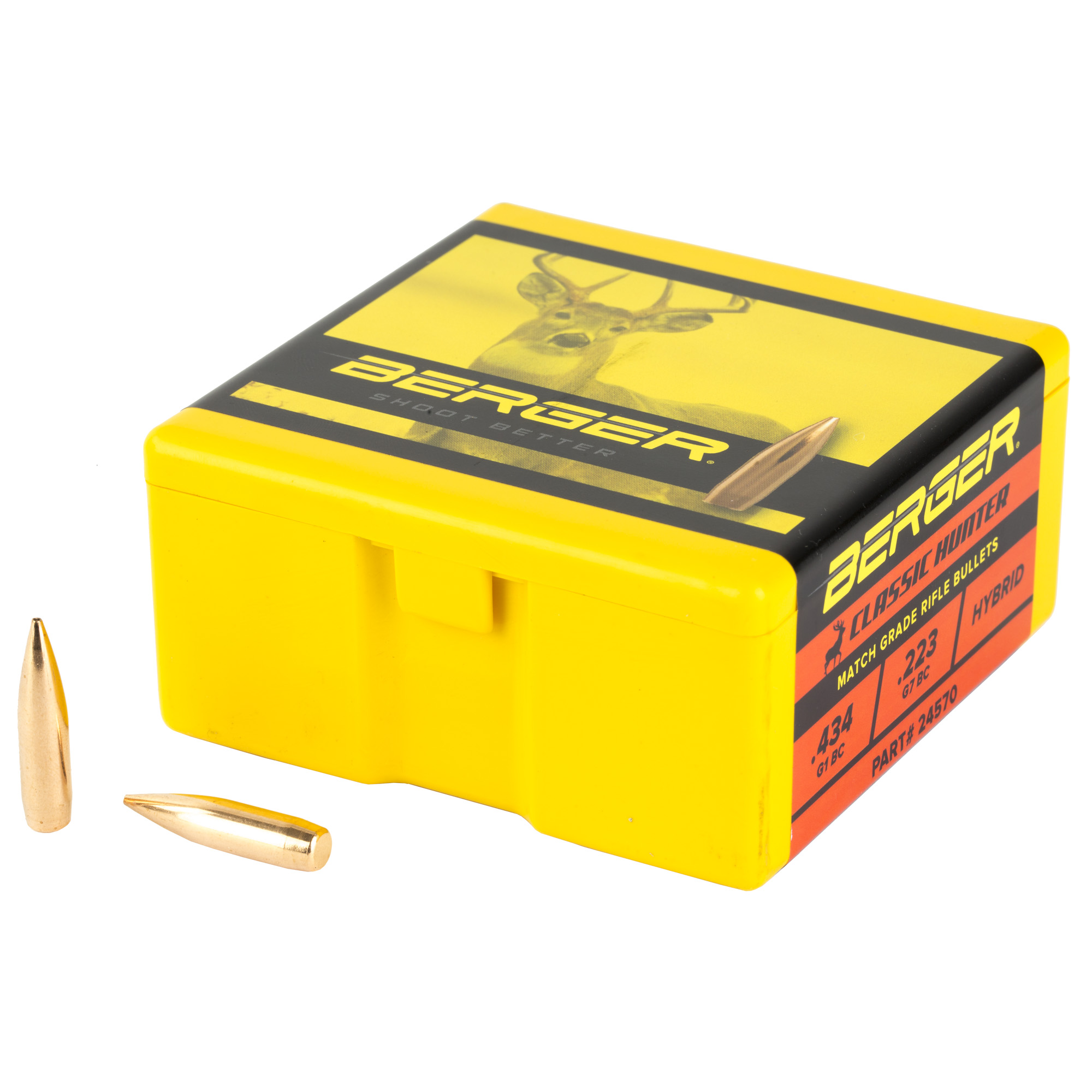 Berger Classic Hunter 243 Winchester 95gr Boat Tail HP Reloading Bullets, 100 Count - 24570
