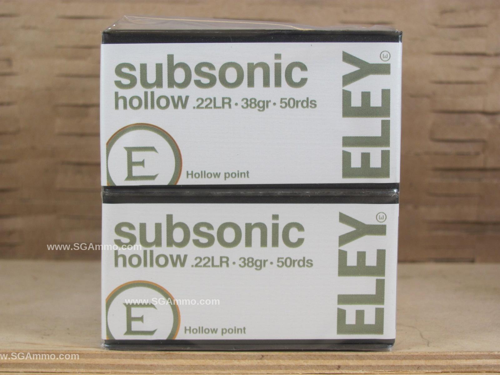500 Round Brick – .22 LR 38 Grain Eley Subsonic Hollow Point Ammo Made in England