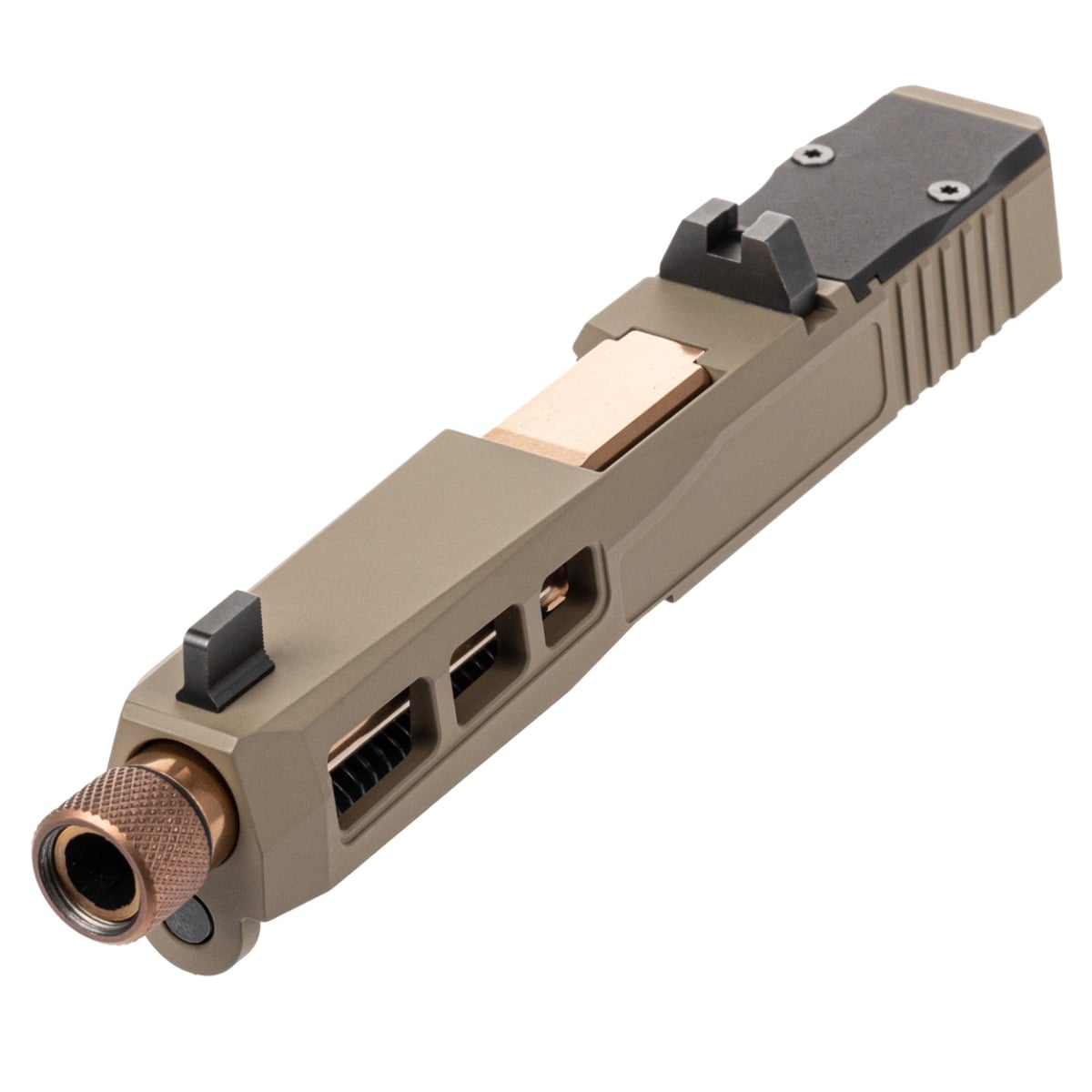PSA Dagger Complete SW1 RMR Slide Assembly With Copper Threaded Barrel, Flat Dark Earth