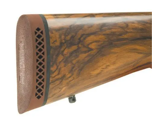 Pachmayr Deluxe Recoil Pad - Small 5.15" L x 1.80" W x 1" T Brown/White Line Base