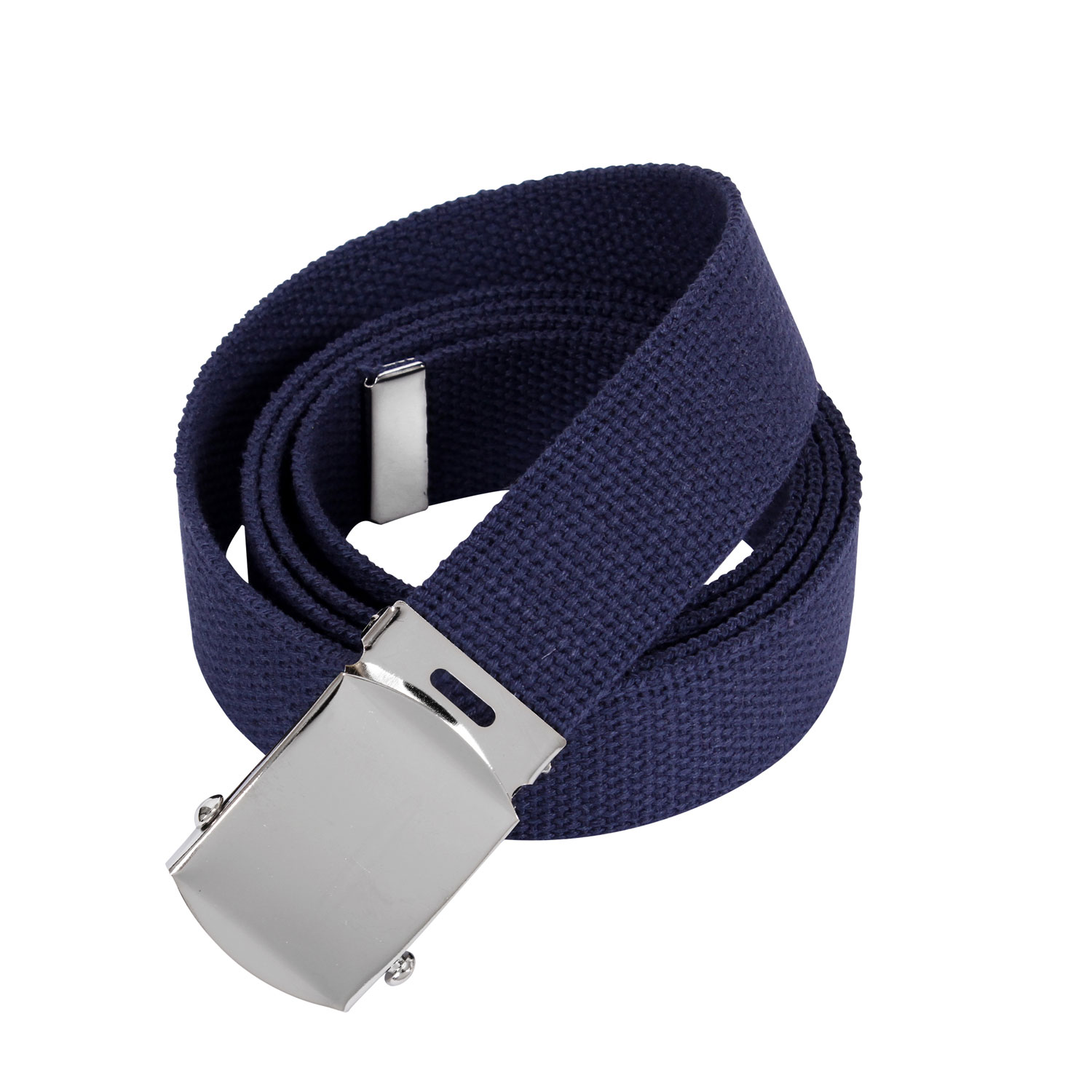 Rothco Web Belts - 44 Inches Long, Chrome, Navy Blue
