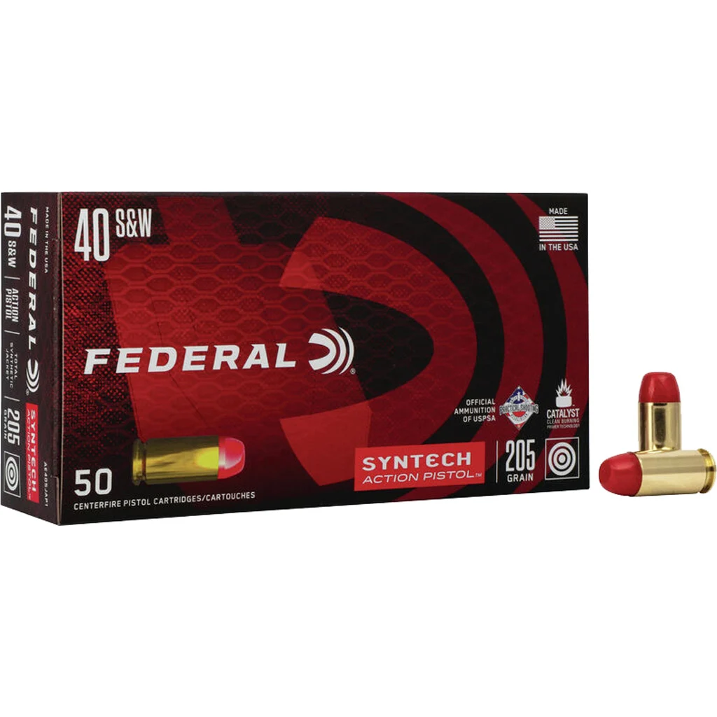 Federal Syntech Range Pistol Ammo 40 S 205 gr. TSJ Action Pistol 50 rd.