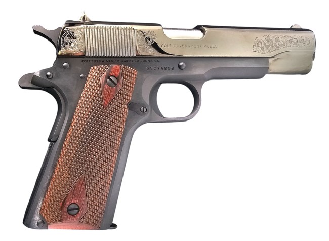 Colt 1911 Government Classic 45ACP 5" Gold Scroll