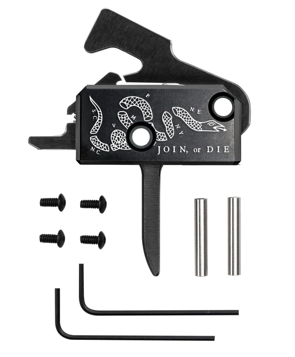 Rise Armament RA-140 "Join or Die" Flat Trigger - RA-140F-JOD