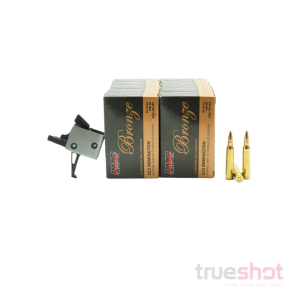 BUNDLE DEAL: CMC 3.5 lb Single Stage Flat Drop In AR-15 Trigger and 200 Rounds of Ammo - PMC 223 55 Grain